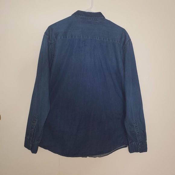 Mens Calvin Klein Jeans Dark Denim Long Sleeve Shirt - Picture 9 of 14